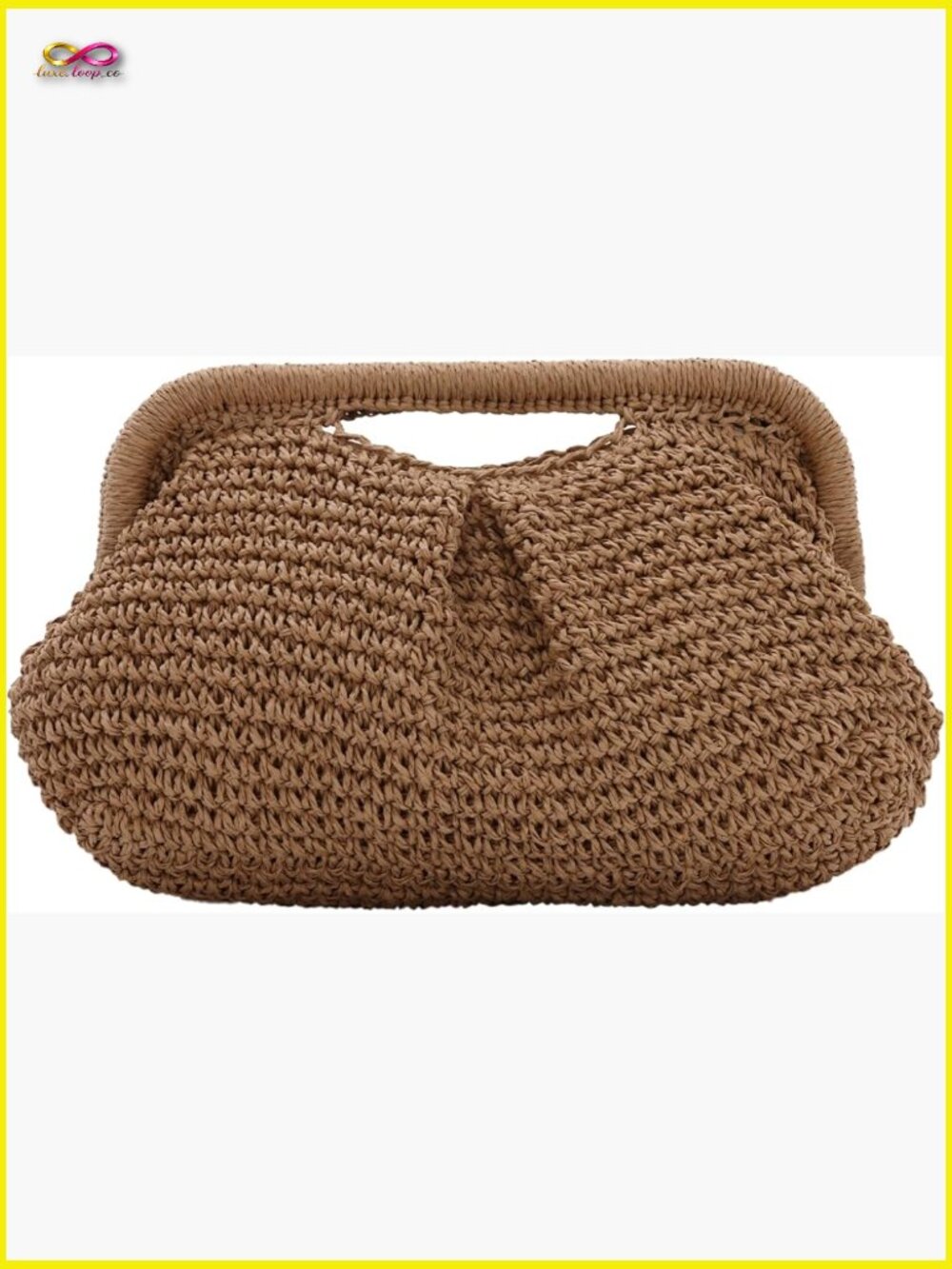Woven Straw Clutch Bag Summer Beach Crossbody Shoulder Handbag Cloud Dumpling